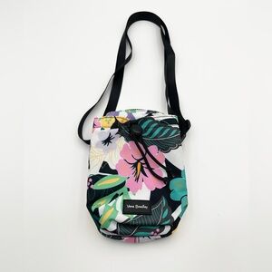 Vera Bradley Floral Crossbody Bag - Black and Pink